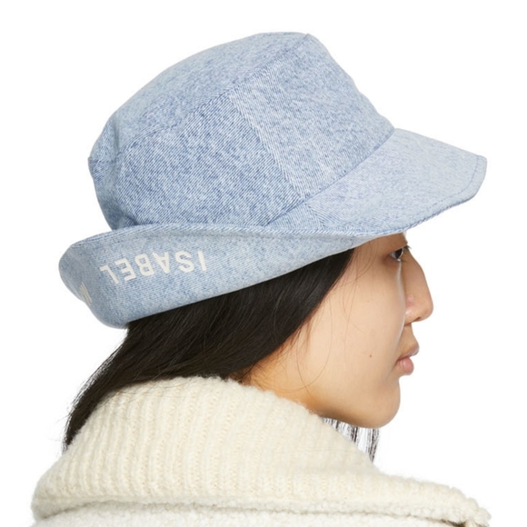 Isabel Marant Loiena Light Denim Bucket Hat - Picture 2 of 11